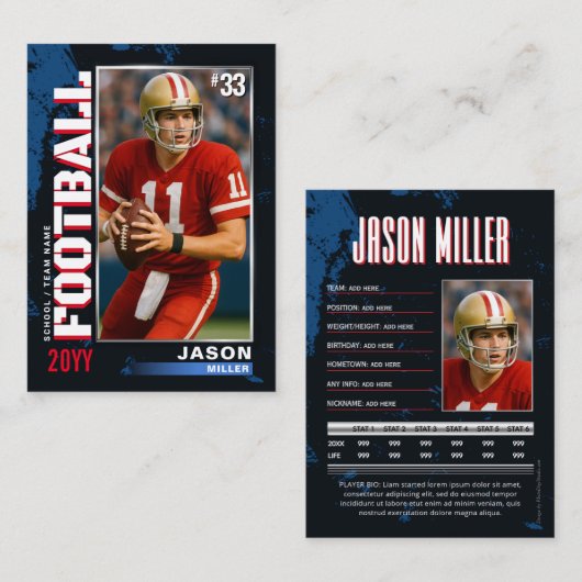 PRO Voetbalkaart met Stats Speler Ruilkaart  Contactkaartje (Voorkant / Achterkant)