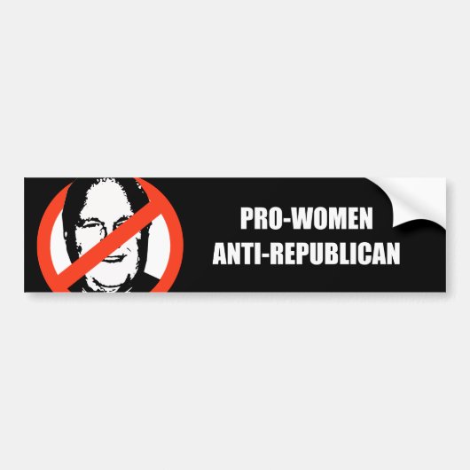 Pro-vrouwen anti-republikein bumpersticker (Voorkant)