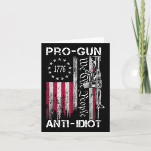 Pro wapen anti idioot shirt vintage Usa vlag 2e Am Kaart