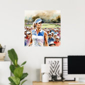 Pro Woman Golfer - Golf Art Print (Thuiskantoor)