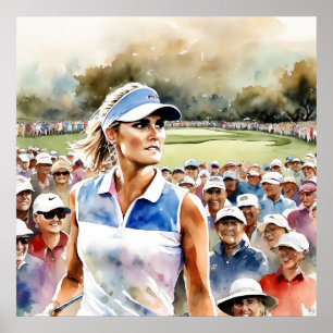 Pro Woman Golfer - Golf Art Print
