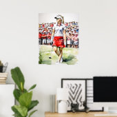 Pro Woman Golfer - Golf Art Print (Thuiskantoor)