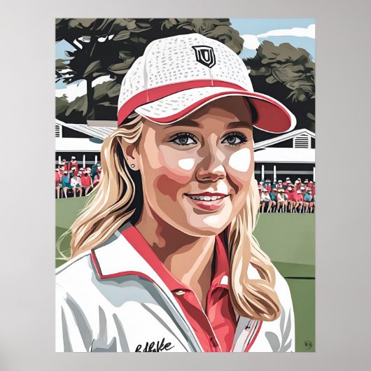 Pro Woman Golfer - Golf Art Print (Voorkant)