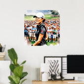 Pro Woman Golfer - Golf Art Print (Thuiskantoor)