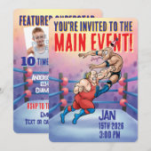 Pro Wrestling Customizable Birthday Main Event Kaart (Voorkant / Achterkant)