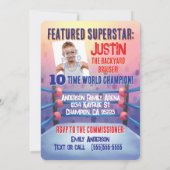 Pro Wrestling Customizable Birthday Main Event Kaart (Achterkant)