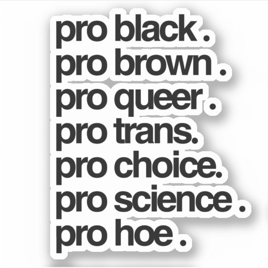 pro zwart pro bruin pro queer sticker (Voorkant)
