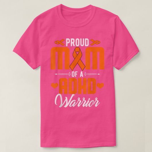 ProADHD Mam van ADHD Warrior ADHD Bewustheid Oran T-shirt (Design voorkant)