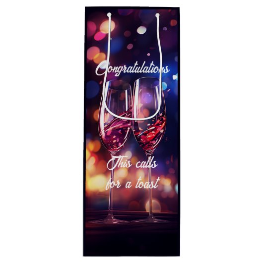 Proasting wijnglas Gefeliciteerd Wijn Cadeautas (Voorkant)