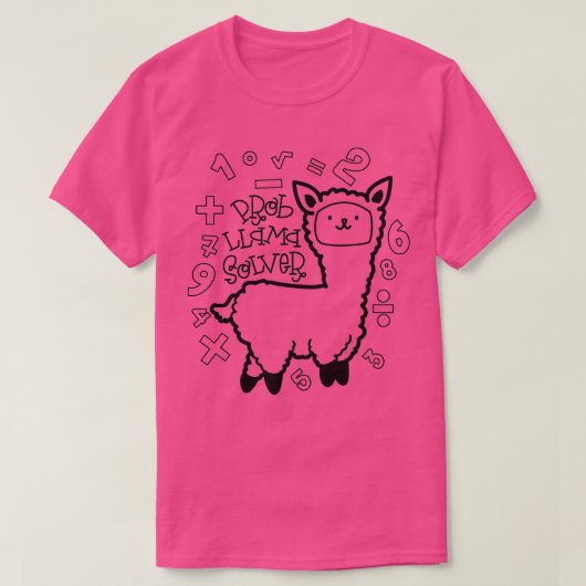 Prob Lama Solver Cute WISKUNDE Design Funny WISKUN T-shirt (Design voorkant)