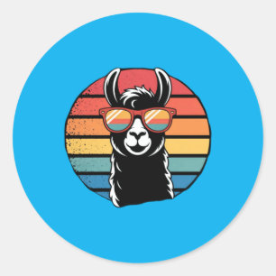 Prob Llama - Geschenk Alpaca bij zonsondergang Ronde Sticker