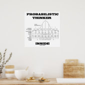 Probabilistische Thinker Inside (Bell Curve Humor) Poster (Keuken)