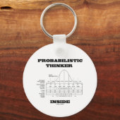 Probabilistische Thinker Inside (Bell Curve Humor) Sleutelhanger (Voorkant)