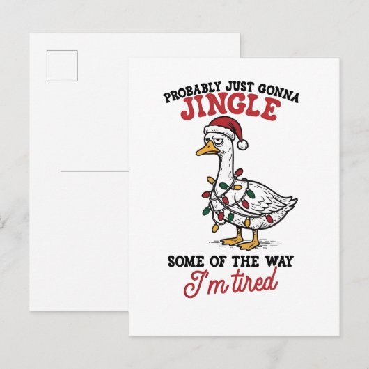 Probably Just Gonna Jingle Some Goose Christmas  Uitnodiging Briefkaart (Voorkant / Achterkant)