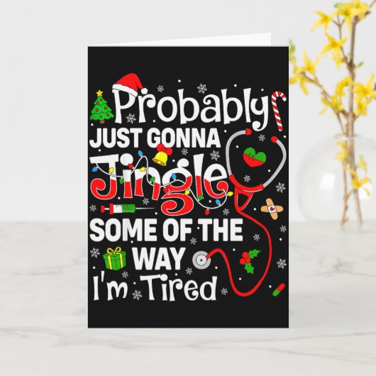 Probably Just Gonna Jingle Some Of The Way Christm Kaart (Gele Bloem)