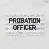 Probation Officer Legal Words Visitekaartje (Voorkant)