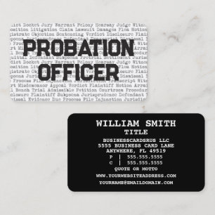 Probation Officer Legal Words Visitekaartje