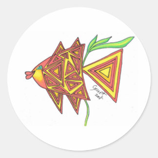 Probeer Angle Fish Ronde Sticker