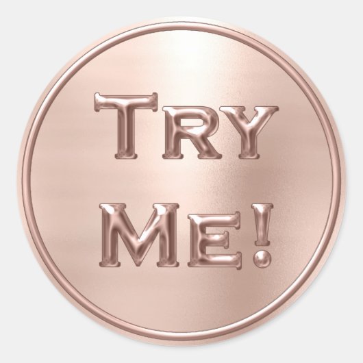 Probeer Blush Roos Gold Tester Sample Container Ronde Sticker (Voorkant)