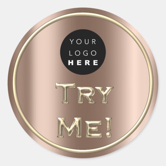 Probeer Bronze Logo Gold Tester Sample Container Ronde Sticker (Voorkant)