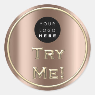 Probeer Bronze Logo Gold Tester Sample Container Ronde Sticker