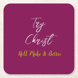 Probeer Christ Burgundy Kartonnen Onderzetters