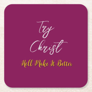 Probeer Christ Burgundy Kartonnen Onderzetters