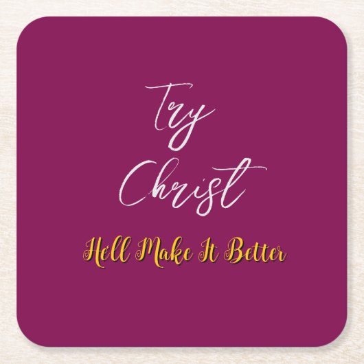 Probeer Christ Burgundy Kartonnen Onderzetters (Voorkant)