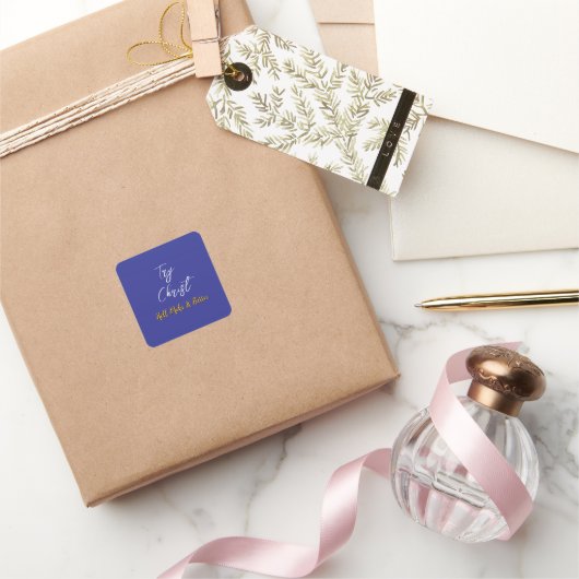 Probeer Christ Deep Blue Vierkante Sticker (Geschenken)