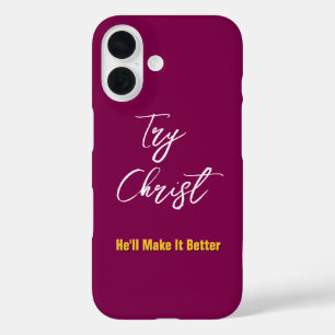 Probeer Christus - Hij zal het tot betere wijn mak iPhone 16 Hoesje