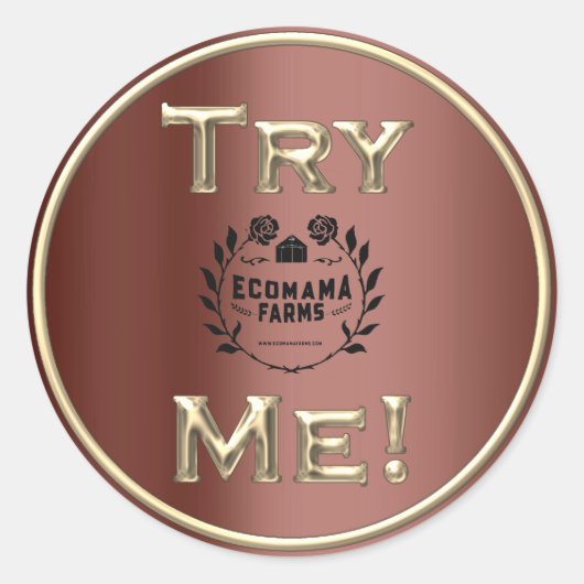 Probeer de Coffee Logo Golden Tester Sample Contai Ronde Sticker (Voorkant)