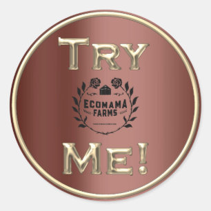 Probeer de Coffee Logo Golden Tester Sample Contai Ronde Sticker