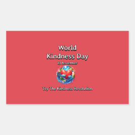 Probeer de Vriendelijkheidsrevolutie. Werelddag va Rechthoekige Sticker