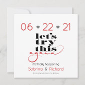 Probeer dit opnieuw: Rood zwart en Grijs sla de da Kaart (Voorkant)