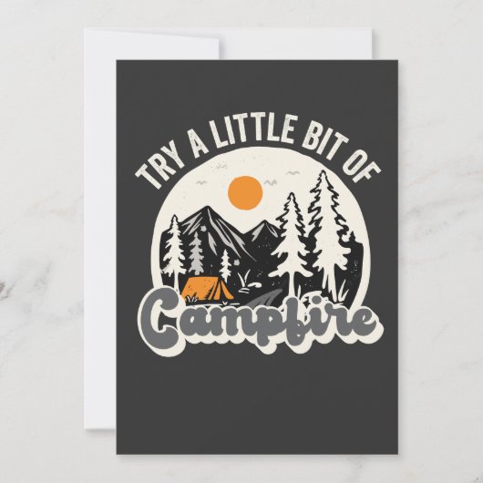 Probeer een beetje Campfire Funny Outdoors Wandele Kaart (Voorkant)