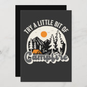 Probeer een beetje Campfire Funny Outdoors Wandele Kaart (Voorkant / Achterkant)