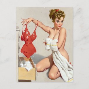 Probeer een pin-up briefkaart