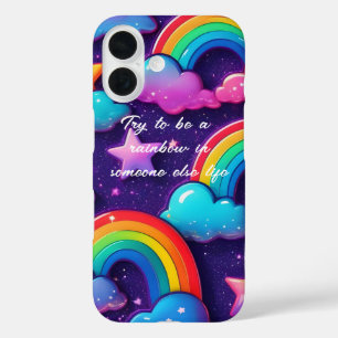 "Probeer een regenboog te zijn"  iPhone 16 Hoesje