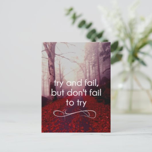 Probeer en misluk, maar probeer niet te Briefkaart (Staand voorkant)