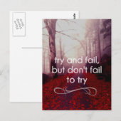 Probeer en misluk, maar probeer niet te Briefkaart (Voorkant / Achterkant)