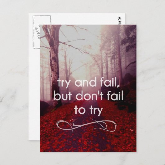 Probeer en misluk, maar probeer niet te Briefkaart (Voorkant / Achterkant)