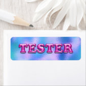 Probeer Fuchsia Roze Blauw 3D Tester Monster Conta Etiket (Insitu)