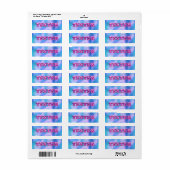 Probeer Fuchsia Roze Blauw 3D Tester Monster Conta Etiket (Full Sheet)