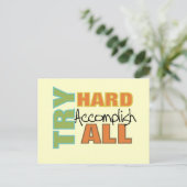 Probeer hard Alles voltooien Briefkaart (Staand voorkant)