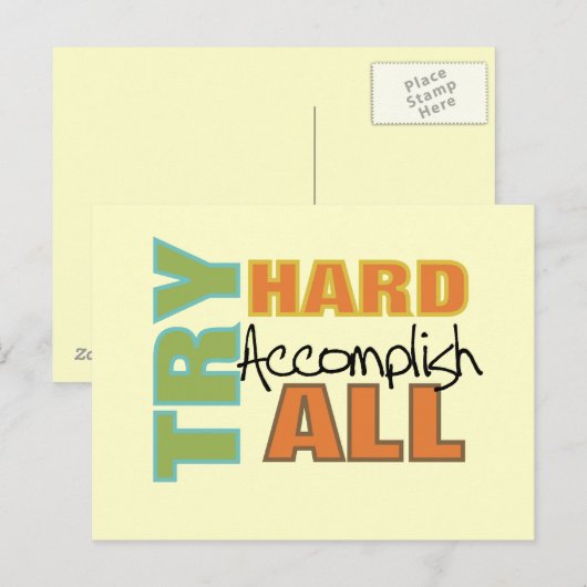 Probeer hard Alles voltooien Briefkaart (Voorkant / Achterkant)