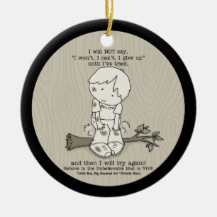 Probeer het opnieuw keramisch ornament