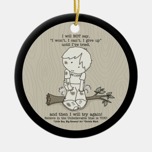 Probeer het opnieuw keramisch ornament (Voorkant)