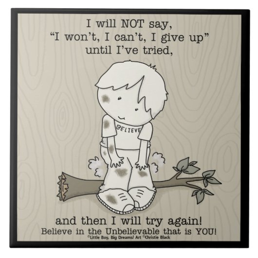 Probeer het opnieuw tegeltje (Voorkant)