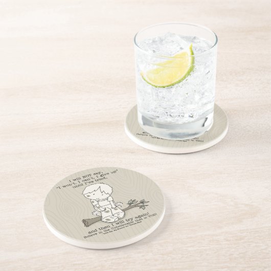 Probeer het opnieuw zandsteen onderzetter (Zijkant)