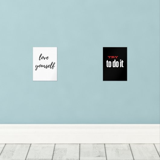 probeer het te doen muurkunst sets (Houten vloer)